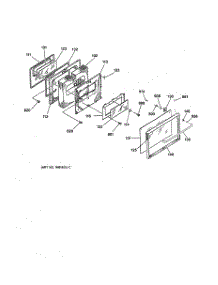 04 - Oven Door parts for Ge Range JSP40AS2AG from AppliancePartsPros.com