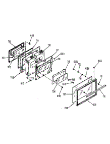Door parts for Ge Range JDP37G0L1 from AppliancePartsPros.com