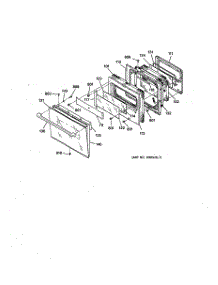 03 - Oven Door parts for Ge Oven ZEK754GP7BG from AppliancePartsPros.com