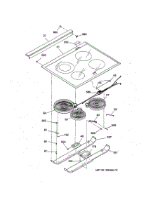 02 - Cooktop parts for Ge Range JCSP39BW1BB from AppliancePartsPros.com