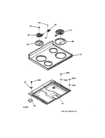 02 - Cooktop parts for Ge Range JBP18LY1WH from AppliancePartsPros.com