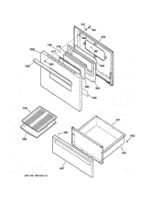 03 - Door & Drawer Parts parts for Ge Range JBS26W4 from AppliancePartsPros.com