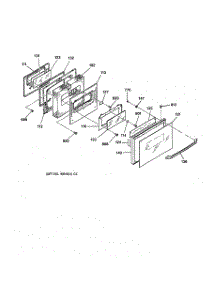 03 - Oven Door parts for Ge Range JGSP33WEV5WW from AppliancePartsPros.com