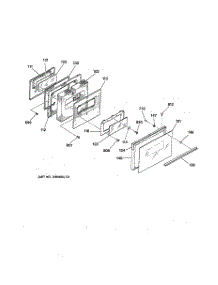 04 - Oven Door parts for Ge Range LEB356WY2WW from AppliancePartsPros.com