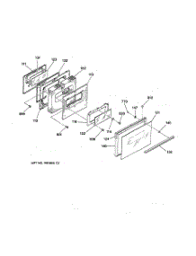 04 - Door parts for Ge Range LEB356WY1WW from AppliancePartsPros.com