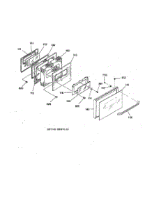 04 - Door parts for Ge Range JSP40AV1AA from AppliancePartsPros.com