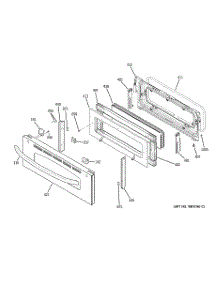 05 - Upper Door parts for Ge Range JB850ST1SS from AppliancePartsPros.com