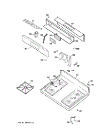 02 - Control Panel & Cooktop parts for Ge Range JGBS19DEN8WW from AppliancePartsPros.com