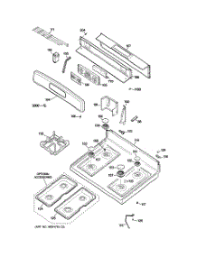 02 - Control Panel & Cooktop parts for Ge Range JGBP28DET1BB from AppliancePartsPros.com
