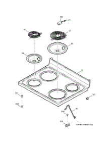02 - Cooktop parts for Ge Range JBP35DIM4WW from AppliancePartsPros.com