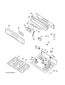 02 - Control Panel & Cooktop parts for Ge Range JGB400DEP4WW from AppliancePartsPros.com
