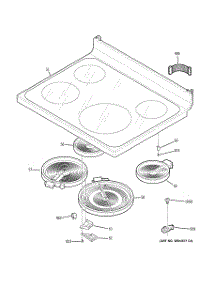 02 - Cooktop parts for Ge Range JB645CP3WW from AppliancePartsPros.com