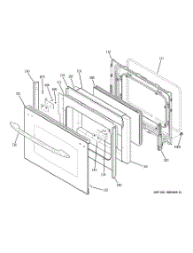 06 - Lower Door parts for Ge Range PB979DP4BB from AppliancePartsPros.com