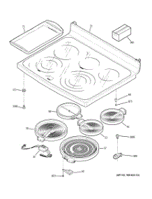 02 - Cooktop parts for Ge Range PB979TP2WW from AppliancePartsPros.com