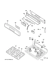 02 - Control Panel & Cooktop parts for Ge Range JGB400SEP3SS from AppliancePartsPros.com