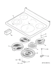 02 - Cooktop parts for Ge Range JB3000R1WW from AppliancePartsPros.com