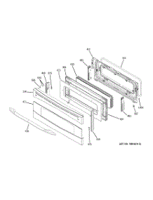 05 - Upper Door parts for Ge Range PB970SM4SS from AppliancePartsPros.com