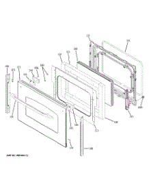 06 - Lower Door parts for Ge Range JB855SP1SS from AppliancePartsPros.com