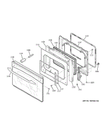 04 - Door parts for Ge Range JCSP42DN1BB from AppliancePartsPros.com