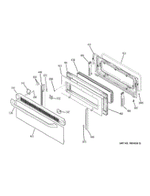 05 - Upper Door parts for Ge Range JB855DP1BB from AppliancePartsPros.com