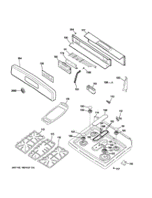 02 - Control Panel & Cooktop parts for Ge Range JGB800DEP1CC from AppliancePartsPros.com