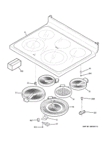 02 - Cooktop parts for Ge Range JBP71WK4WW from AppliancePartsPros.com