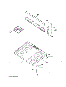 02 - Control Panel & Cooktop parts for Ge Range JGBS07PEH2BB from AppliancePartsPros.com