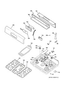 02 - Control Panel & Cooktop parts for Ge Range JGBP87BEK3BB from AppliancePartsPros.com