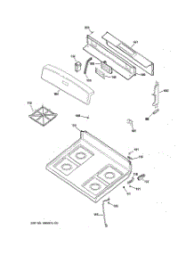 02 - Control Panel & Cooktop parts for Ge Range JGBC20CEH2CC from AppliancePartsPros.com
