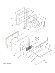 04 - Door parts for Ge Range JCP67F4WW from AppliancePartsPros.com