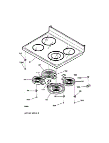 02 - Cooktop parts for Ge Range JBP78CB1CC from AppliancePartsPros.com