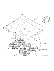 02 - Cooktop parts for Ge Range JCBP84WK1WW from AppliancePartsPros.com