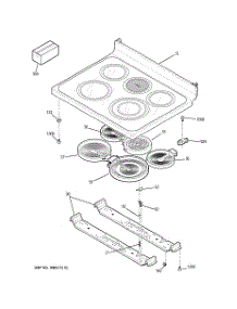 02 - Cooktop parts for Ge Range JBP80WH3WW from AppliancePartsPros.com
