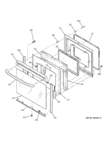 04 - Door parts for Ge Range JBP80WH3WW from AppliancePartsPros.com