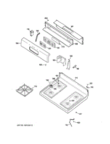 02 - Control Panel & Cooktop parts for Ge Range JGBP28MEK1BS from AppliancePartsPros.com