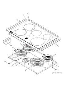 02 - Cooktop parts for Ge Range JCSP47BF5BB from AppliancePartsPros.com