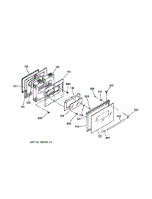 03 - Door parts for Ge Range JCSP31BW4BB from AppliancePartsPros.com