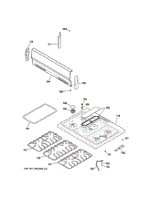 02 - Control Panel & Cooktop parts for Ge Range JGBS09PEH2WW from AppliancePartsPros.com