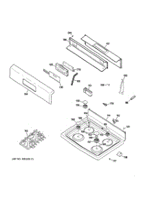 02 - Control Panel & Cooktop parts for Ge Range JGBP85WEJ1WW from AppliancePartsPros.com