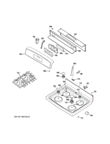 02 - Control Panel & Cooktop parts for Ge Range JGBP83SEJ1SS from AppliancePartsPros.com