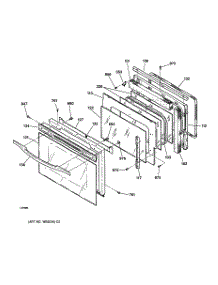 04 - Door parts for Ge Range JSP56WD1WW from AppliancePartsPros.com