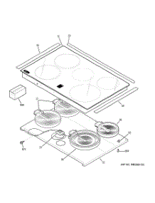 02 - Cooktop parts for Ge Range JDP47BF4BB from AppliancePartsPros.com