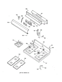 02 - Control Panel & Cooktop parts for Ge Range JGBP40BEH1CT from AppliancePartsPros.com