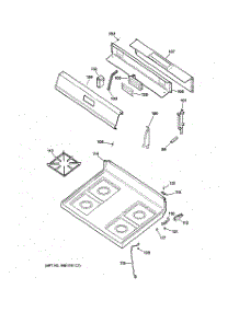 02 - Control Panel & Cooktop parts for Ge Range JGBS19BEH1CT from AppliancePartsPros.com