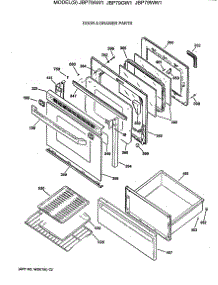 03 - Door & Drawer Parts parts for Ge Range JBP79GW1 from AppliancePartsPros.com