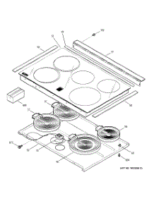 02 - Cooktop parts for Ge Range JCSP47WF3WW from AppliancePartsPros.com
