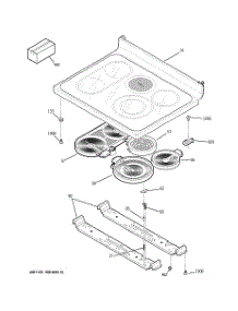 02 - Cooktop parts for Ge Range JBP82BF2BB from AppliancePartsPros.com