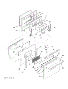04 - Door parts for Ge Range JCP67Y5WW from AppliancePartsPros.com
