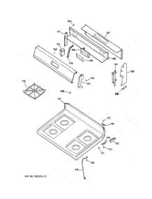 02 - Control Panel & Cooktop parts for Ge Range JGBC20WEA5WW from AppliancePartsPros.com