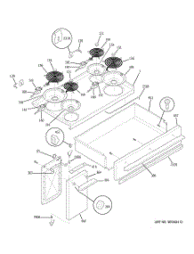 02 - Cooktop parts for Ge Range JCS57F1WW from AppliancePartsPros.com